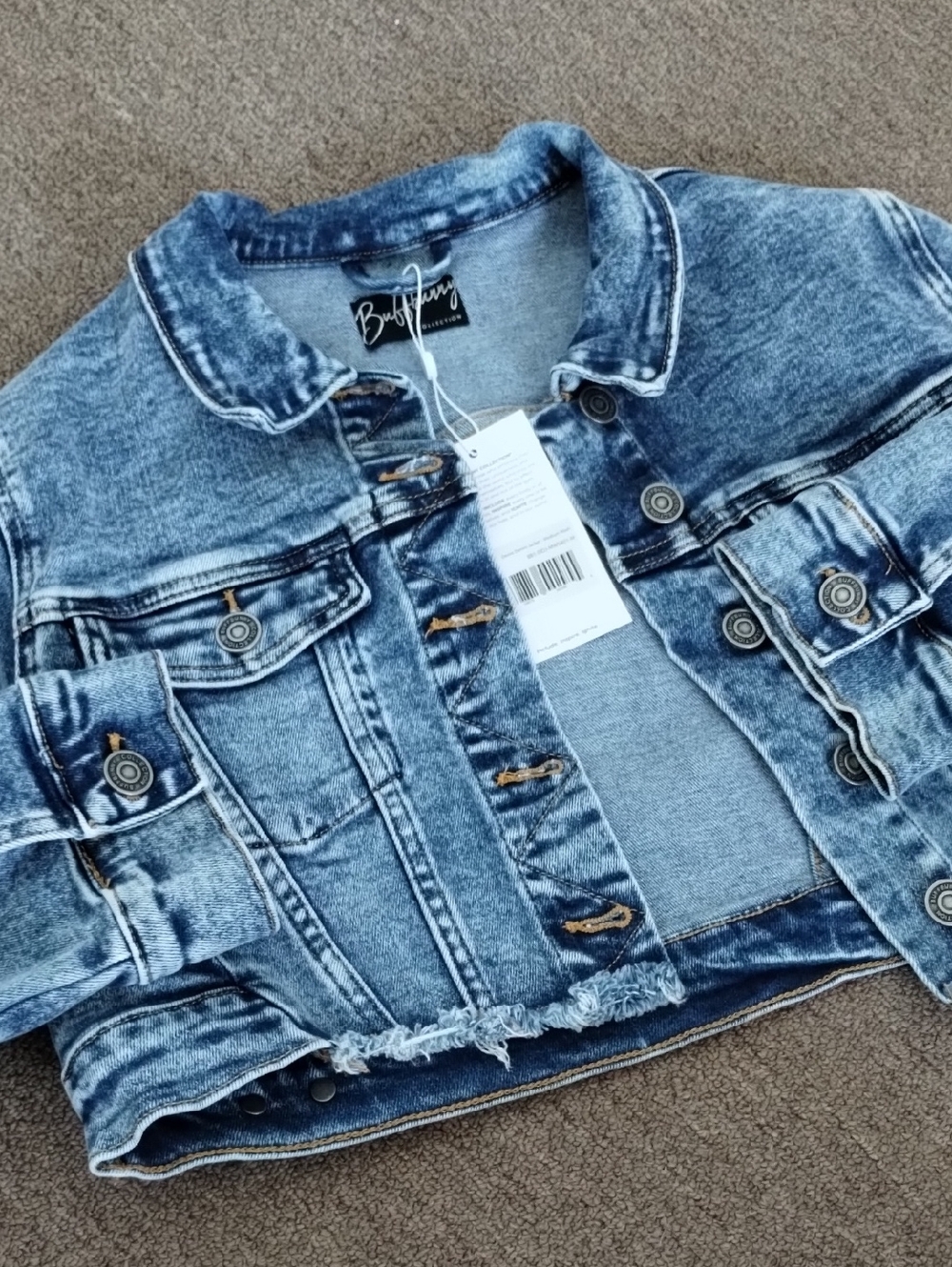 Buffbunny Desire Denim Crop Jacket Medium Wash